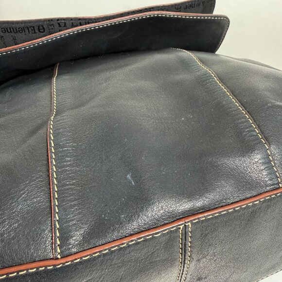 VTG ETIENNE AIGNER Black Leather Double Flap Fold Top Buckle Straps Shoulder Bag - Picture 10 of 15